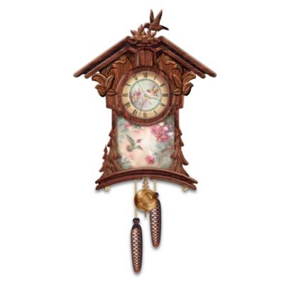 Lena Liu Timeless Garden Treasures Hummingbird Art Wooden Cuckoo Clock: Bird Lover Gift