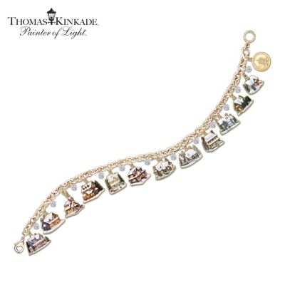 Thomas Kinkade Ultimate Village Christmas Charm Bracelet: Unique Christmas Jewelry Gift