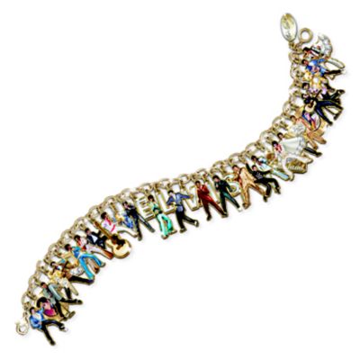 The voice. The hair. The hips. From his first TV appearance to his sold-out concerts in Vegas, Elvis Presley&reg; changed the face of popular music and captured the hearts of millions. Now, this ultimate Elvis&reg; charm bracelet, available only from The Bradford Exchange, pays tribute to this beloved entertainer and his musical legacy. As seen on Lifetime Television's "The Balancing Act."Handcrafted with 24K gold plating and sparkling with genuine Swarovski&reg; crystals, this enticing Elvis jewelry gift is a dazzling visual showcase for the King of Rock 'n' Roll. The 37 unique charms include enameled images of Elvis in signature poses, two-tone letter charms that spell his name, and beloved icons. Very high demand is expected for this collectible Elvis Presley memorabilia and it makes a stunning Elvis jewelry gift. Order now! California Residents click here for Proposition 65 notice.