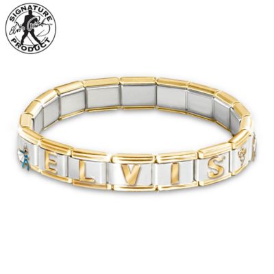 Forever Elvis Italian Charm Bracelet: Elvis Presley Jewelry Gift