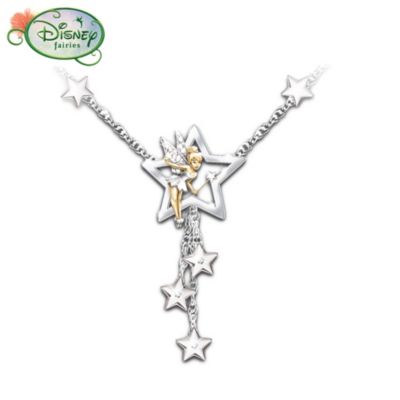 Disney's Tinker Bell Wishes Engraved Crystal Star Necklace: Tinker Bell Jewelry
