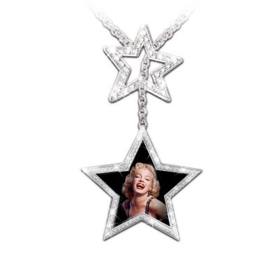 Marilyn Monroe Shining Star Portrait Necklace: Unique Marilyn Monroe Jewelry Gift