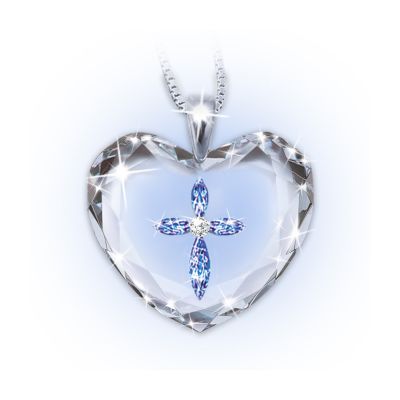 Blessing For A Daughter Crystal Heart Pendant Necklace Jewelry Gift For Daughter