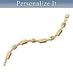 Family Birthstone Charm Bracelet Personalized With Child Names: Treasures Of The Heart