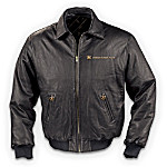 U.S. Navy Men's Leather Bomber Jacket: United States Navy Gift