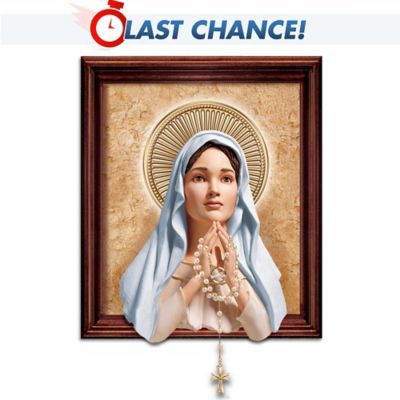 Blessed Mary Inspirational Wall Decor: Sculptural Living Print