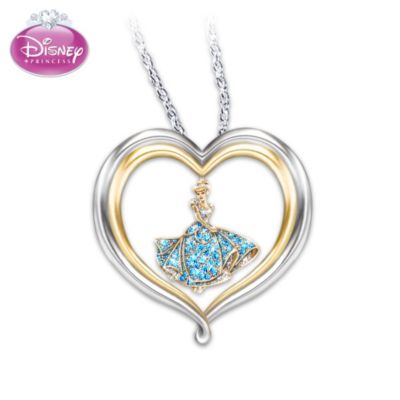 Disney Princess Cinderella's Dream Heart-Shaped Sterling Silver Pendant Necklace