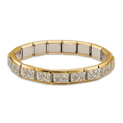 Crystal And Gold Italian Charm Bracelet - Putting On The Glitz