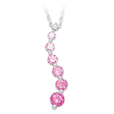 Breast Cancer Awareness Crystal Pendant Necklace: Journey Of Hope