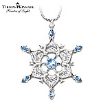 Thomas Kinkade Sterling Silver Sparkling Snowflake Pendant Necklace: Jewelry Gift For Her