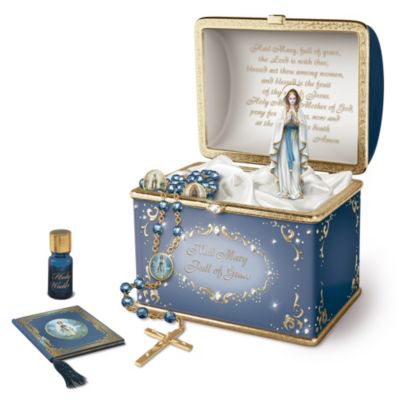 Heirloom Porcelain Musical Prayer Box: Our Lady Treasury Of Prayer