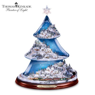 Thomas Kinkade Animated Musical Tabletop Tree A Merry Little Christmas Tree