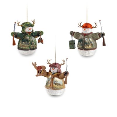 Deer Snowman Ornament Collection Set One - Set Of Three