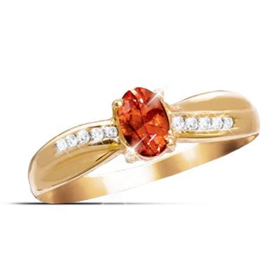 Blazing Brilliance Fire Opal And Diamond Ring