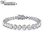 Brilliance Eternity Sterling Silver Diamonesk Bracelet: Jewelry Gift For Her