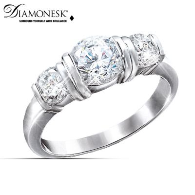 Majestic Radiance Diamonesk Women's Ring: Romantic Jewelry Gift
