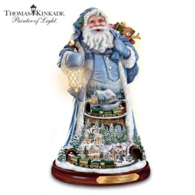Thomas Kinkade Winter Wonderland Animated Santa Claus Sculpture