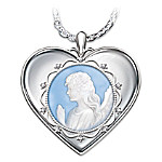 Bless You Granddaughter Angel Cameo Pendant Necklace