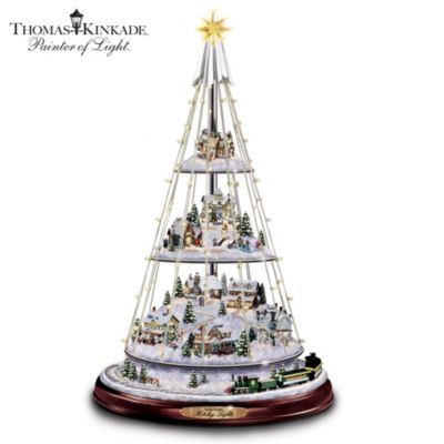 Thomas Kinkade Holiday Lights Animated Tabletop Tree