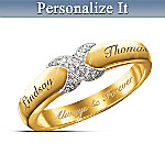 Everlasting Kiss Personalized Diamond Ring: Couples Jewelry Gift For Her