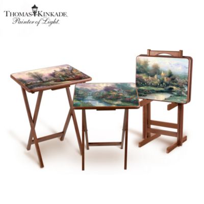 Thomas Kinkade Artistic Wooden Tray Tables