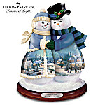 Thomas Kinkade Musical Snowman Figurine: Snow Happy Together