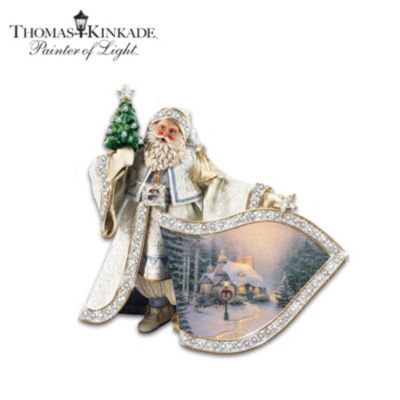 Thomas Kinkade Victorian Christmas Santa Claus Crystal Pin