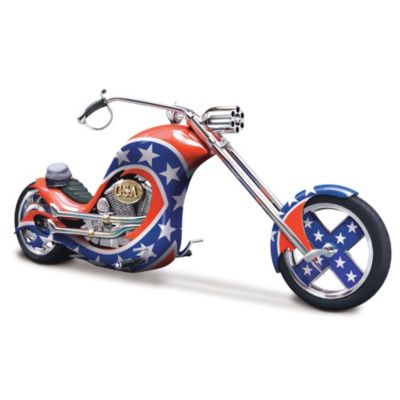 Confederate Pride Motorcycle Figurine - Dixie Express Chopper