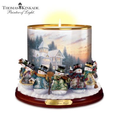 Thomas Kinkade Making Spirits Bright Candleholder