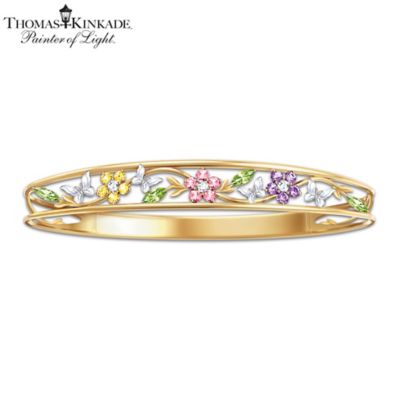Thomas Kinkade Alzheimer's Research Support Bracelet: Memories Of Beauty Floral