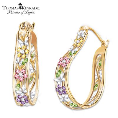 Thomas Kinkade Memories Of Beauty Floral Earrings