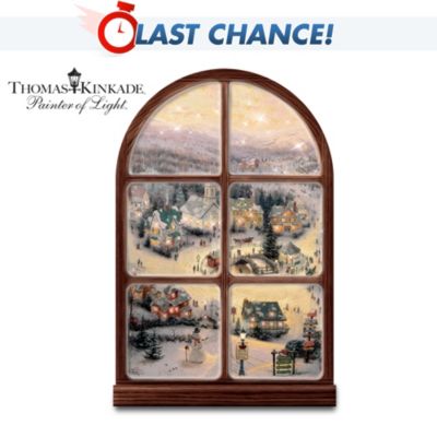 Thomas Kinkade Illuminated Musical Window Wall Decor: Holiday Lights