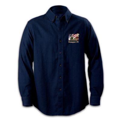 USMC Semper Fi Button Down Long Sleeved Shirt
