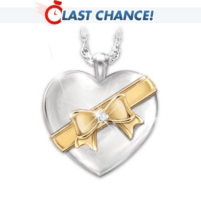 You Are My Sweetheart Diamond And Sterling Silver Pendant Necklace