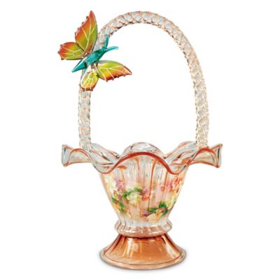 Lena Liu Hand-Blown Artistic Glass Bowl: Topaz Treasure