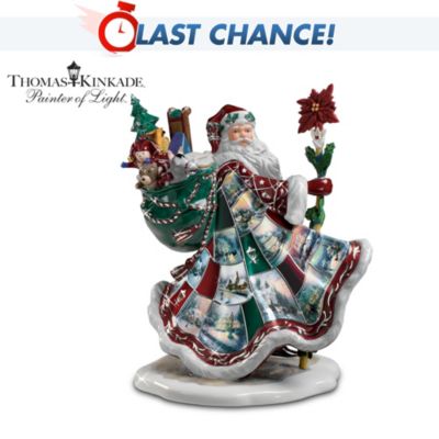 Thomas Kinkade Heirloom Porcelain Santa Claus Figurine: Santa's Holiday Best