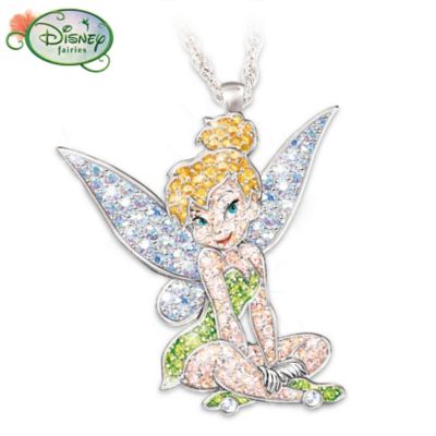 Disney Tinkerbell Crystal Pave Pendant Necklace: Am I Cute Or What?