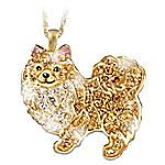 Best In Show Dog Lovers Pomeranian Crystal Pendant Necklace