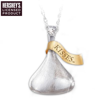 HERSHEY'S Granddaughter Diamond Pendant Necklace: KISSES For My Granddaughter
