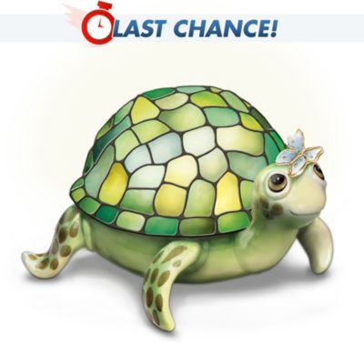 Louis Comfort Tiffany-Style Porcelain Turtle Lamp: Nature's Brightest Wonder