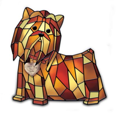 Louis Comfort Tiffany-Style Yorkshire Terrier Lamp: I Love My Yorkie