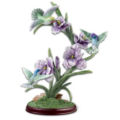 Garden Of Treasures Hummingbird Sculpture With 123 Genuine Swarovski Crystals