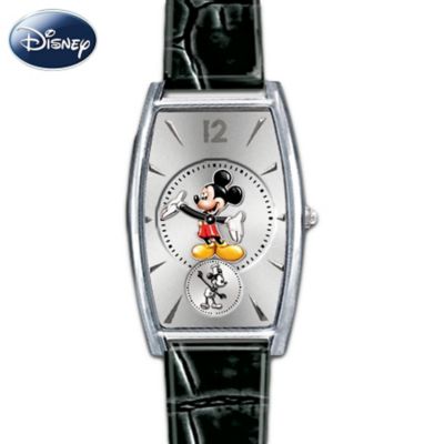 Disney Mickey Mouse Watch With Interchangeable Leather Watchbands: Mickey Now & Then