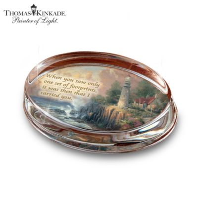 Thomas Kinkade Genuine Crystal Paperweight: The Light Of Peace