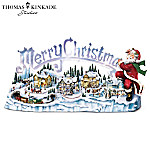Thomas Kinkade Musical Illuminated Miniature Village Figurine: Santa's Inspiration