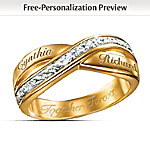 Eternity Personalized Double Band Diamond Ring: Romantic Jewelry Gift