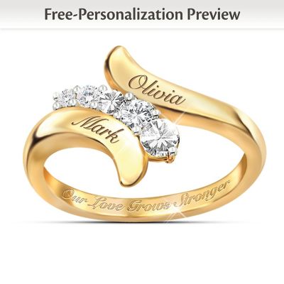 Our Love Grows Stronger Personalized Journey Ring: Romantic Jewelry For Her