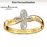 Thomas Kinkade Personalized Religious Couples Ring: Always & Forever In Christ