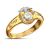 Semper Fidelis Personalized Diamond Woman's Ring: USMC Couples Jewelry Gift For Her