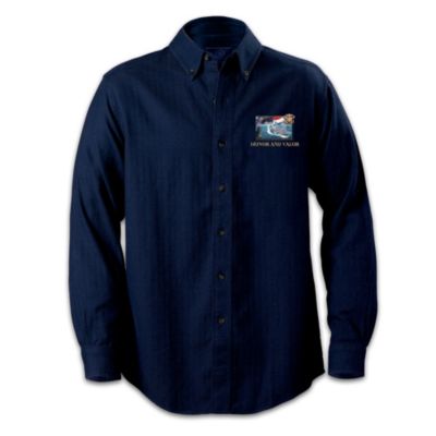 US Navy Embroidered Button Down Shirt - Honor And Valor